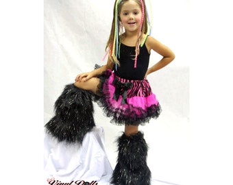 Kids Furry Fluffies Leg Warmers | Choose Your Color - Sparkle, Solid & Rainbow