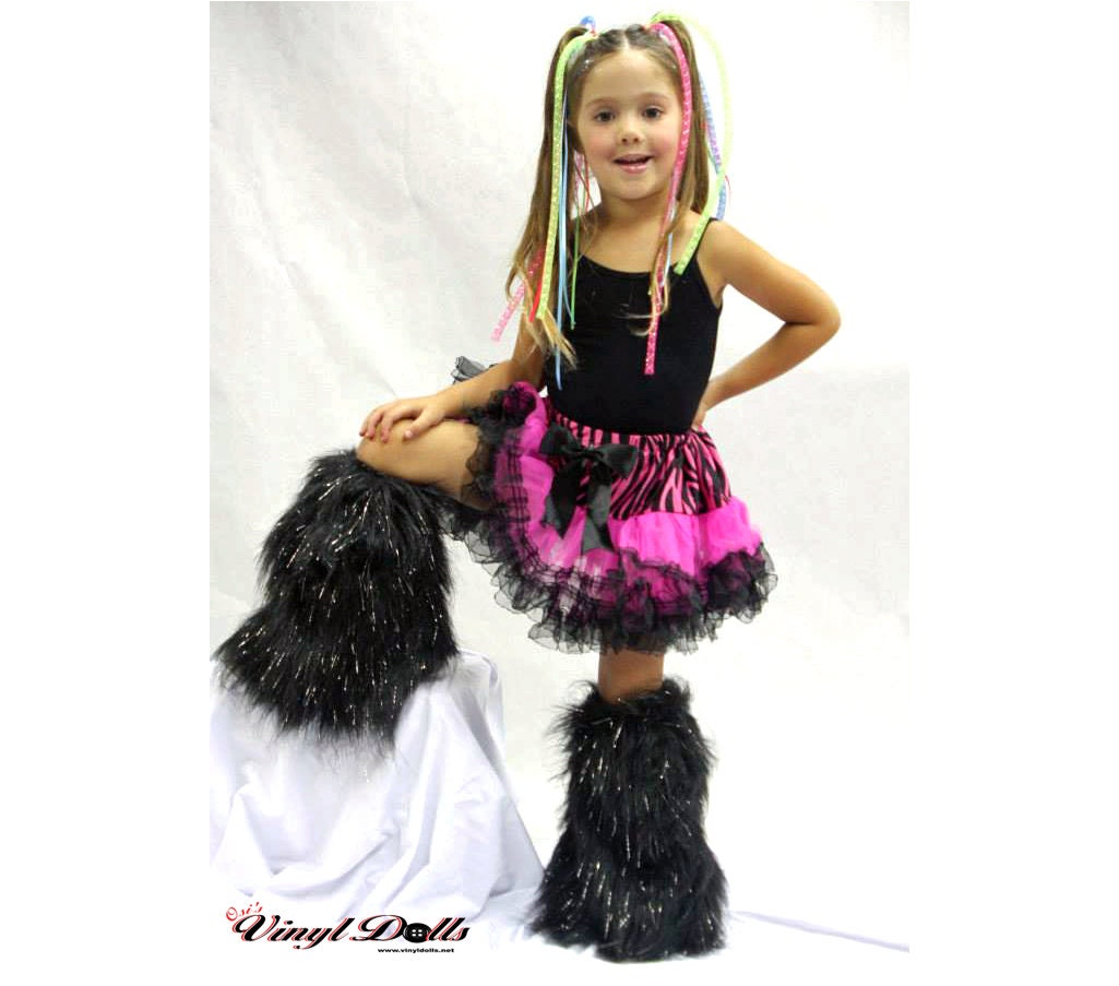 Kids Furry Fluffies Leg Warmers Choose Your Color - Sparkle, Solid & Rainbow