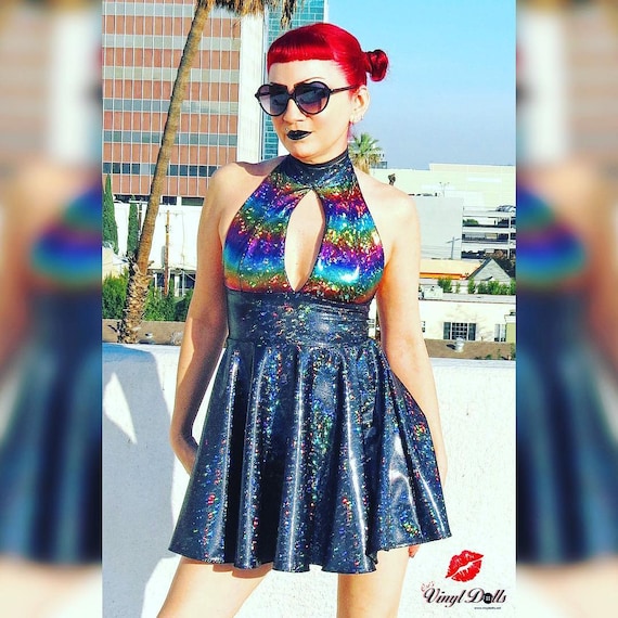 Iridescent skater dress discount