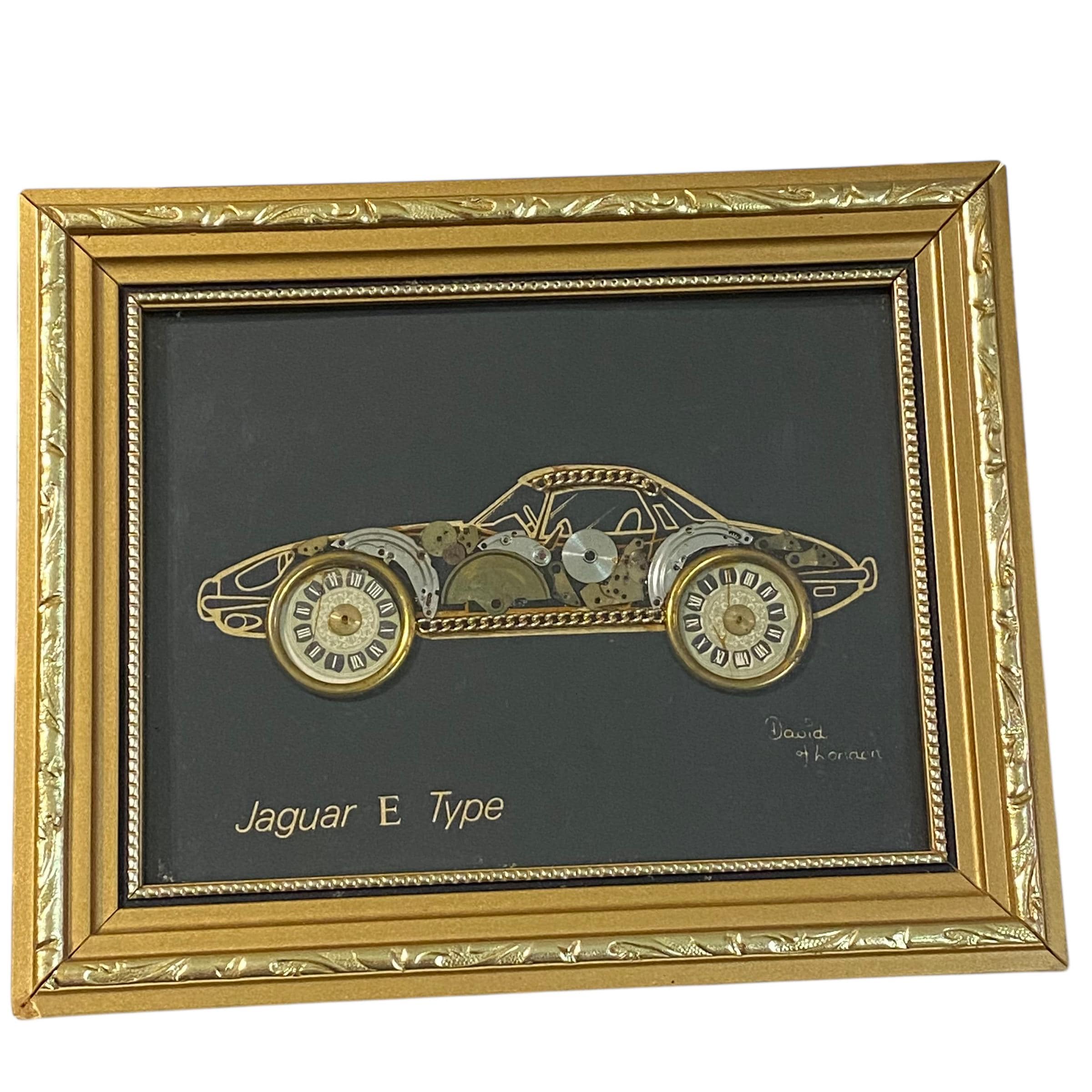 David of London Watch Part Collage, Framed Antique Car Framed Wall