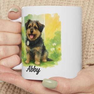 Paint Brush Stroke Custom Dog Photo Coffee Cup 110z Ceramic Mug Personalized Dog Lover Gift Dog Mom Gift Birthday Gift Pet Parent Mug