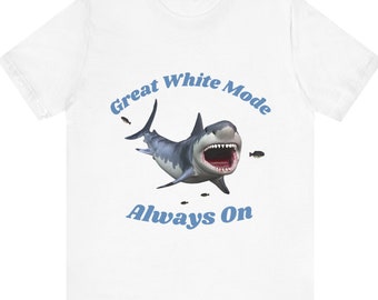 Great White Shark Tee, Unisex Jersey Short Sleeve T-Shirt, Best Beach Shirt for Shark Lover
