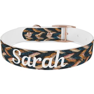 Personalized Adjustable Dog Collar Personalized Pet Name Flexible Collar with Name Custom Pet Dog Collar Wooven Print Collar Dog Collars