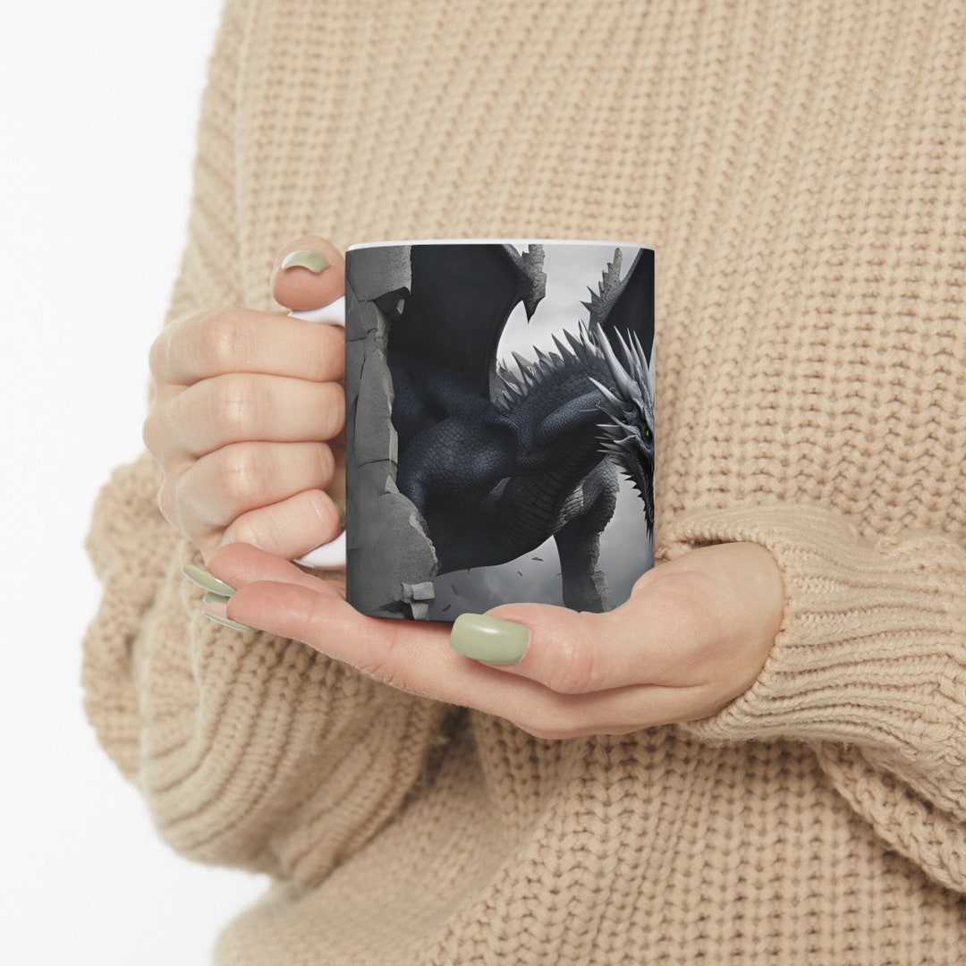 Dragon Ceramic Mug 11oz 15oz Dragon-themed Coffee Cup Fantasy Animal ...