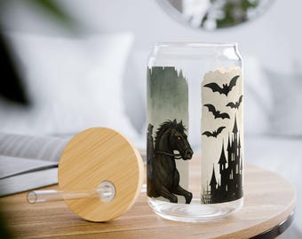 Spooky Halloween Sipper Glass, 16oz - Halloween Gift for Her or Him, Best Friend Mug, Spooky Drinkware, Halloween Lover Gift Halloween Mug