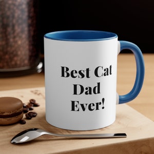 Vatertags-Akzent-Kaffeetasse 11 Unze Erste Katzen-Vati-Kaffeetasse Bestes Vatertagsgeschenk, Pfotenabdrücke, Tierthema-Tasse Großvaterbecher Haustier-Besitzer
