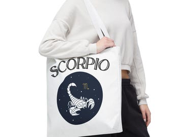 Scorpio Zodiac Tote Bag Astrology Gift for Scorpio, Witchy Cottagecore Bag, Birthday Astrology, Scorpion Tote Alternative Witchy Tote