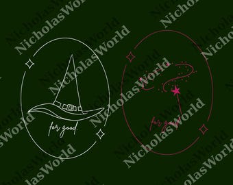 Elphaba and Glinda Bestie Wicked Matching png, The Wicked The Good Changed For Good png, Defy Gravity Wizard png