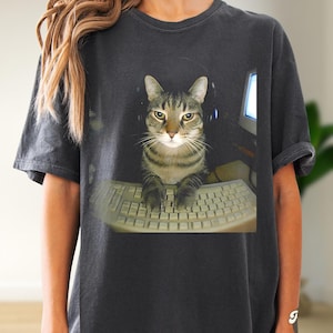 Retro Wash Hacker Cat Meme Png, Rolig katt Png, Meme Sublimeringsfil