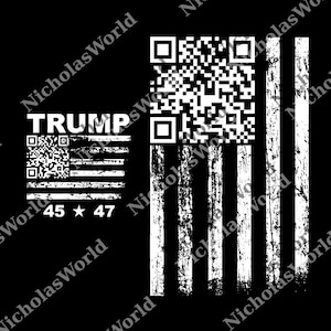 Trump YMCA Dance Video QR Code Flag 2 Sided png, Funny Troll Prank png, Funny Trump png