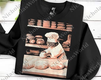 Cat Bakery Biscuit png, Cute Kitty Biscuits Retro Digital File, Cat Lover Baker png, Funny Baking Gifts for Her, Digital File