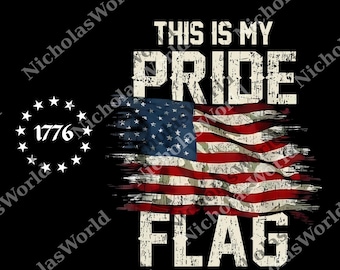 This Is My Pride Flag png, Distressed American Flag with Pride png, USA American 4th of July Patriotic png, Independence Day png
