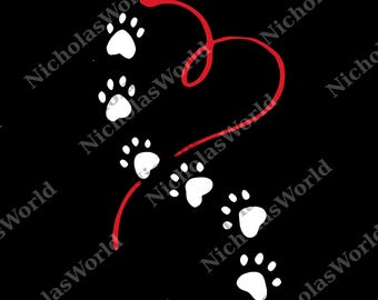 Hondenpoot met hart png, hondenliefhebber cadeau voor vrouwen, pootafdruk png, dierenliefhebber png, hond moeder png, cadeau dierenliefhebber, cadeau kattenliefhebber, cadeau kattenliefhebber