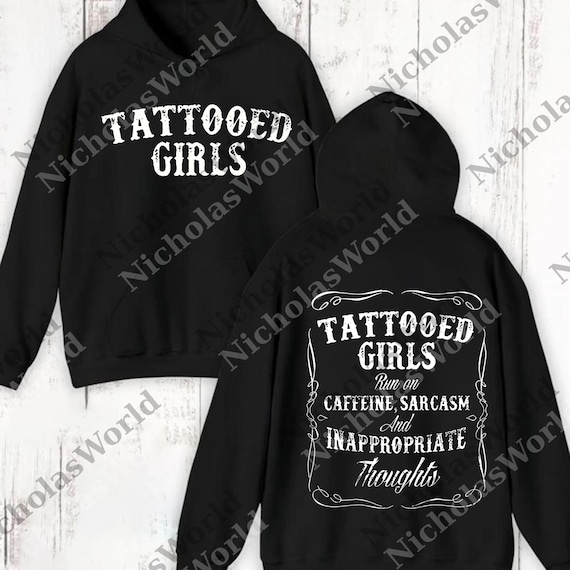 Tattooed Girl Graphic png, Sassy Girl Digital Download, Sarcastic Woman png, Funny Tattoos png