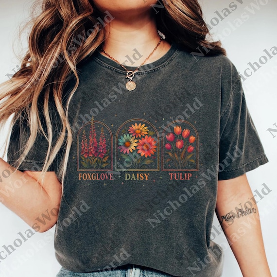 Floral FDT png, Foxglove Daisy Tuklip Digital, Anti Trump png, Feminist Political Gift, Anti MAGA Protest png, Subtle Resist Outfit