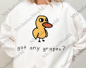 Funny Duck Got any grapes? png, Most Definitely Not All in a Row png, Cute Quirky Graphic Digital for Women, Mental Health Humor png