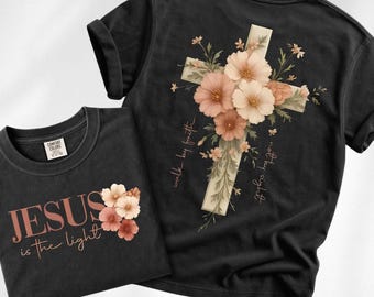 walk by faith not by sight Christian PNG, Floral Cross Digital Download, Instant Download