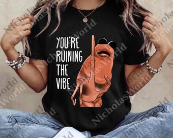 Marcus The Worm You're Ruining The Vibe png, Marcus The Worm Meme Digital, Funny Meme png, Brain Rot png