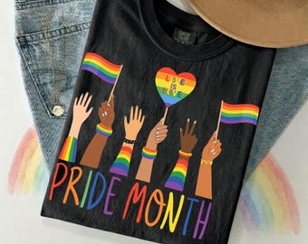 Pride Month Diversity Hands PNG, Rainbow Inclusive Digital Download