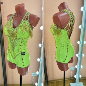 Dance Bodysuit.Latin ballroom dress.Latin dance dress.Salsa dress.Ballroom dresses.Dance costume