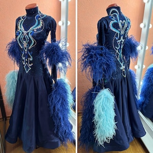 Ready Ballroom dance dress for women. S-M (6-8) size. American Smooth dress. Ballroom dress. Dance costume