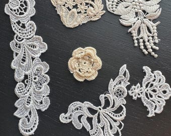 All Natural vintage Flower Appliqué assortment Mixed Media Ephemera 5