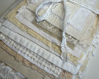 Fabric Bundle All Natural #1  Mixed Media Ephemera