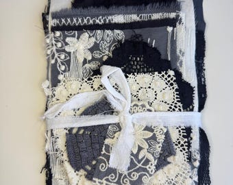 Almost all Natural Mix Fabric Bundle #C27 Mixed Media Ephemera