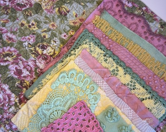 Hand Dyed #36 Extra Large Fabric Pieces Bundle Vintage Linen Mixed Media Ephemera