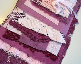 Hand Dyed #20 Fabric Pieces Bundle Vintage Linen Mixed Media Ephemera