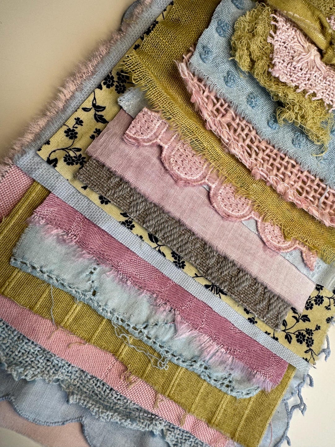 Eco Dyed Vintage Linens Mix #15 Mixed Media Ephemera - Etsy