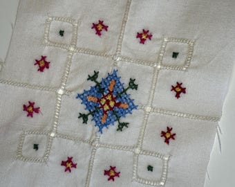 Hand Stitched Vintage Linen Piece  115