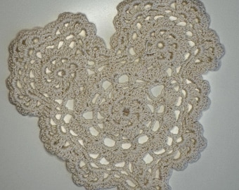 All Natural heart doily Mixed Media Ephemera