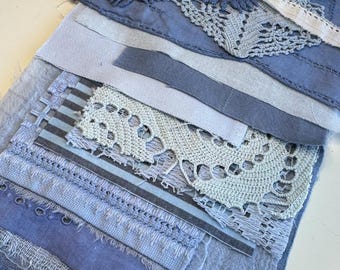 Hand Dyed #38 Extra Large Fabric Pieces Bundle Vintage Linen Mixed Media Ephemera