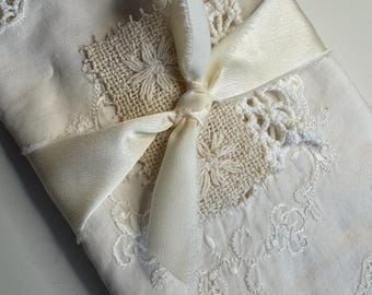 Fabric Bundle All Natural Laces #18 Mixed Media Ephemera