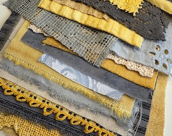 Eco Dyed Vintage Linens #2 Mixed Media Ephemera