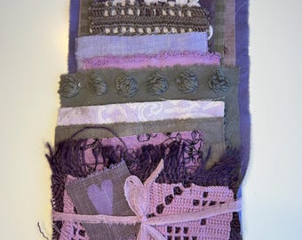 Hand Dyed #25 Fabric Pieces Bundle Vintage Linen Mixed Media Ephemera
