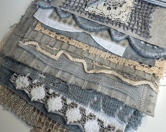 Eco Dyed Vintage Linens #6 Mixed Media Ephemera