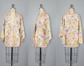 Haori | vintage kimono | silk jacket | floral | 1950s | silk kimono | robe