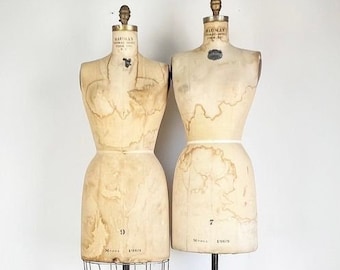 Vintage Bauman Dress Forms Model 1969 Mannequins Size 7 and 9