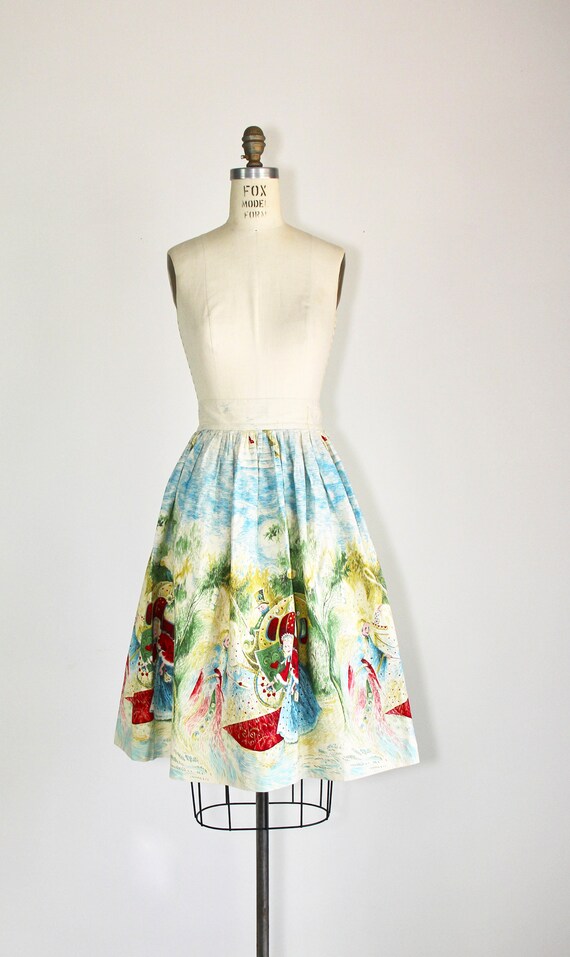 Cinderella | 1950s novelty print skirt | cotton |… - image 5