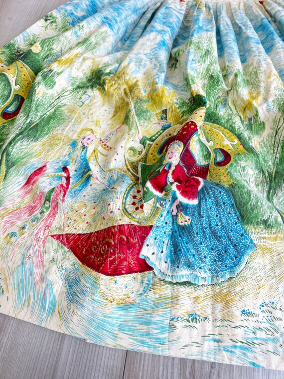Cinderella | 1950s novelty print skirt | cotton |… - image 3
