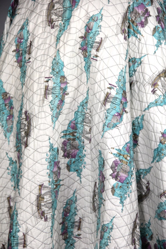 1950s skirt / circle skirt / novelty print / COAS… - image 2