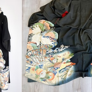 Hand-painted kimono | 1930s | vintage silk kimono | tomesode | antique kimono