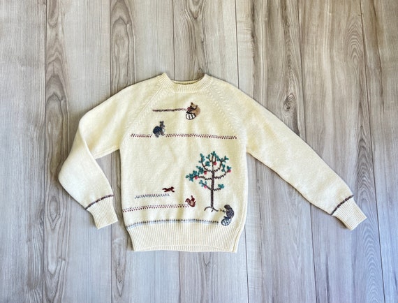 Wool Sweater Embroidered Cottagecore - Etsy