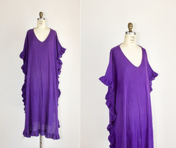 Gauze dress | vintage caftan | 1970s | cotton gau… - image 1