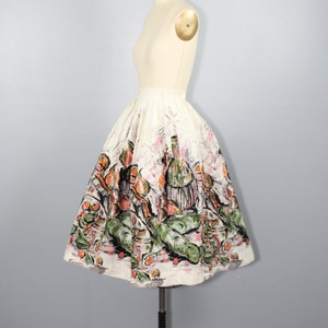 1950s / cotton skirt / novelty print / FRUIT AND WINE vintage skirt image 4