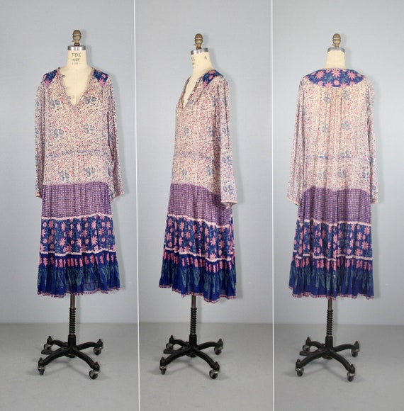 Adini | 1970s dress | india gauze | bohemian | vin
