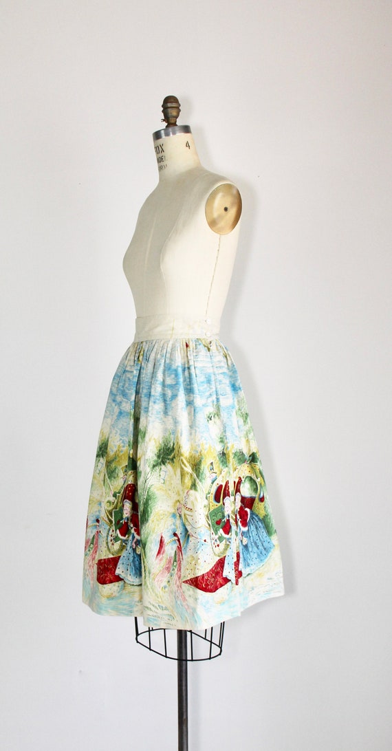 Cinderella | 1950s novelty print skirt | cotton |… - image 6