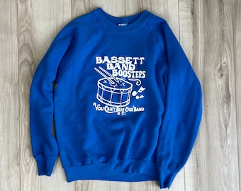 Vintage sweatshirt | Basset Band Boosters | music sweatshirt | worn in | novelty top